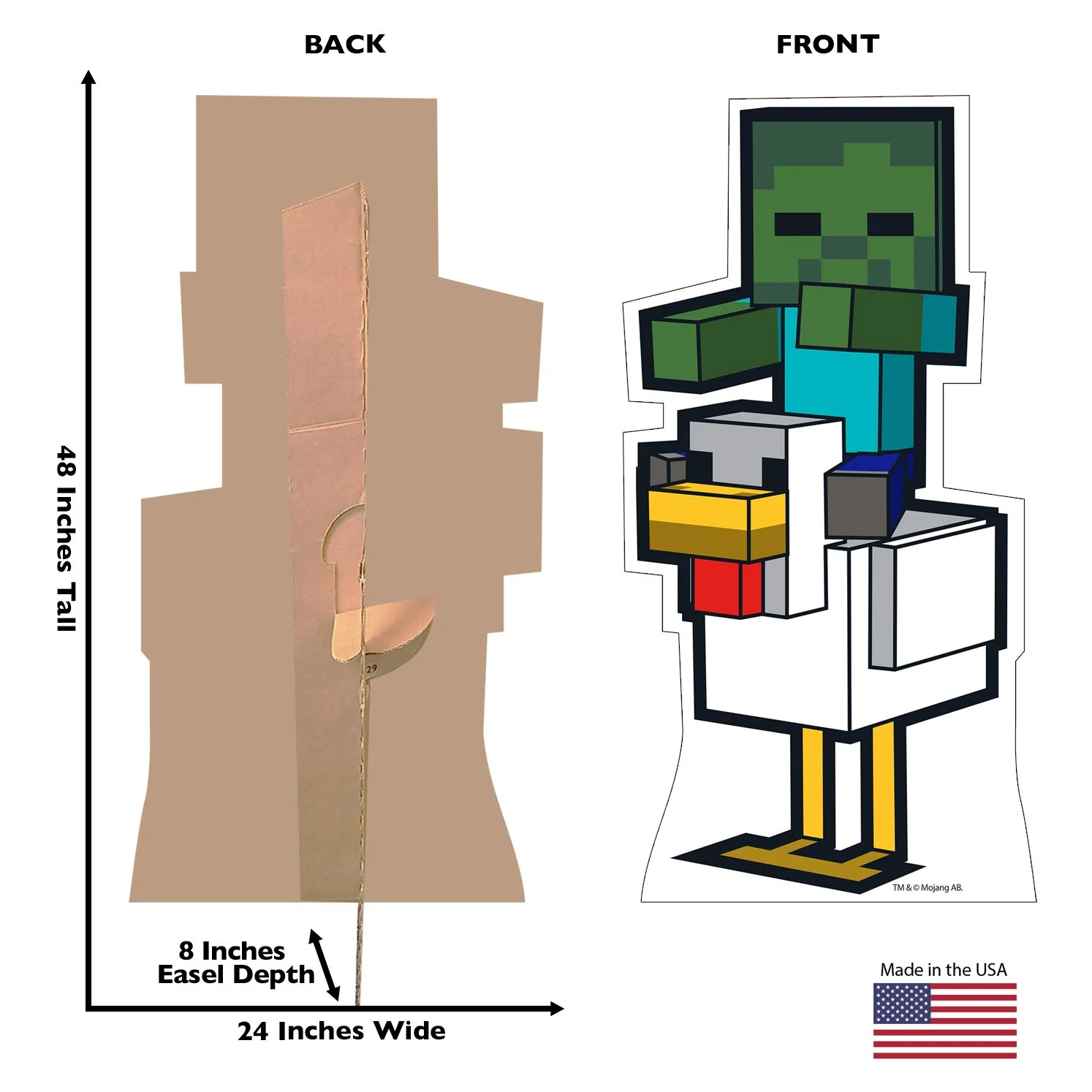 Minecraft Chicken Jockey Cardboard Cutout Standee - Image 2