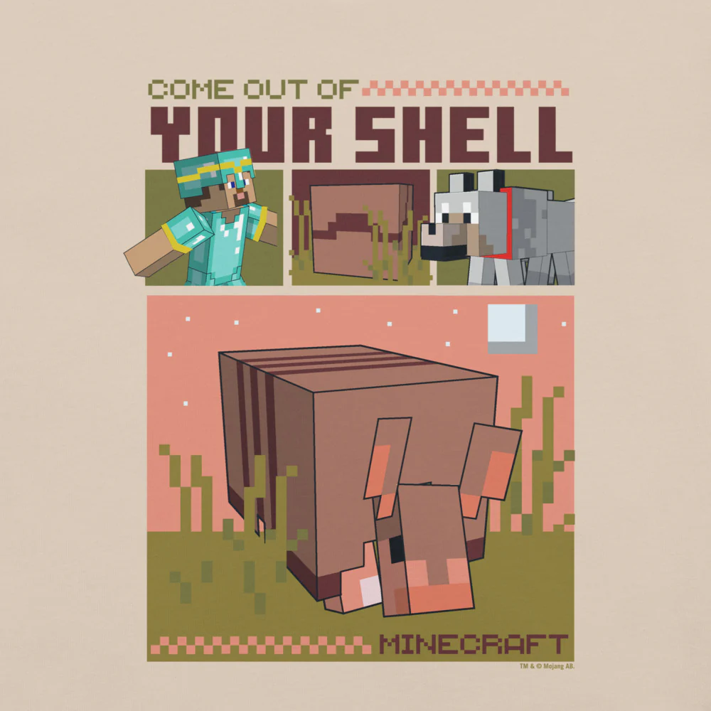 Minecraft Come Out Of Your Shell Adult T-Shirt - Image 2