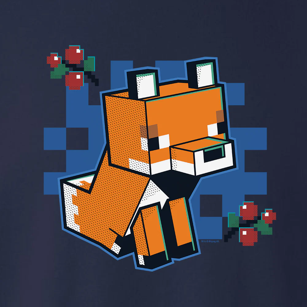 Minecraft Jolly Mobs Fox With Berries Fleece Crewneck Sweatshirt - Image 2