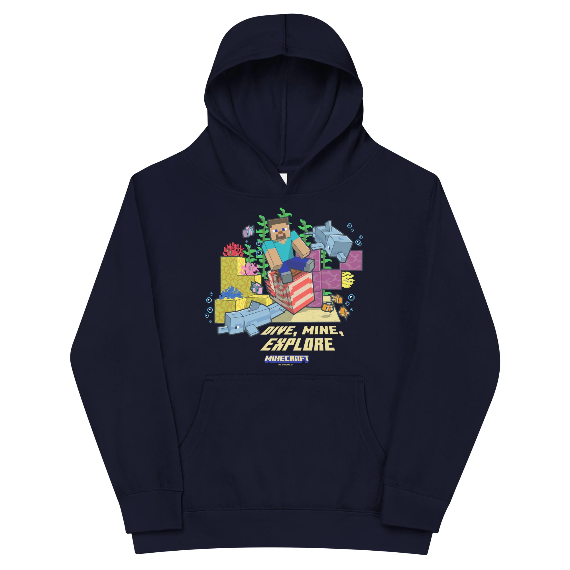 Minecraft Kids Hoodie Dive, Mine, Explore