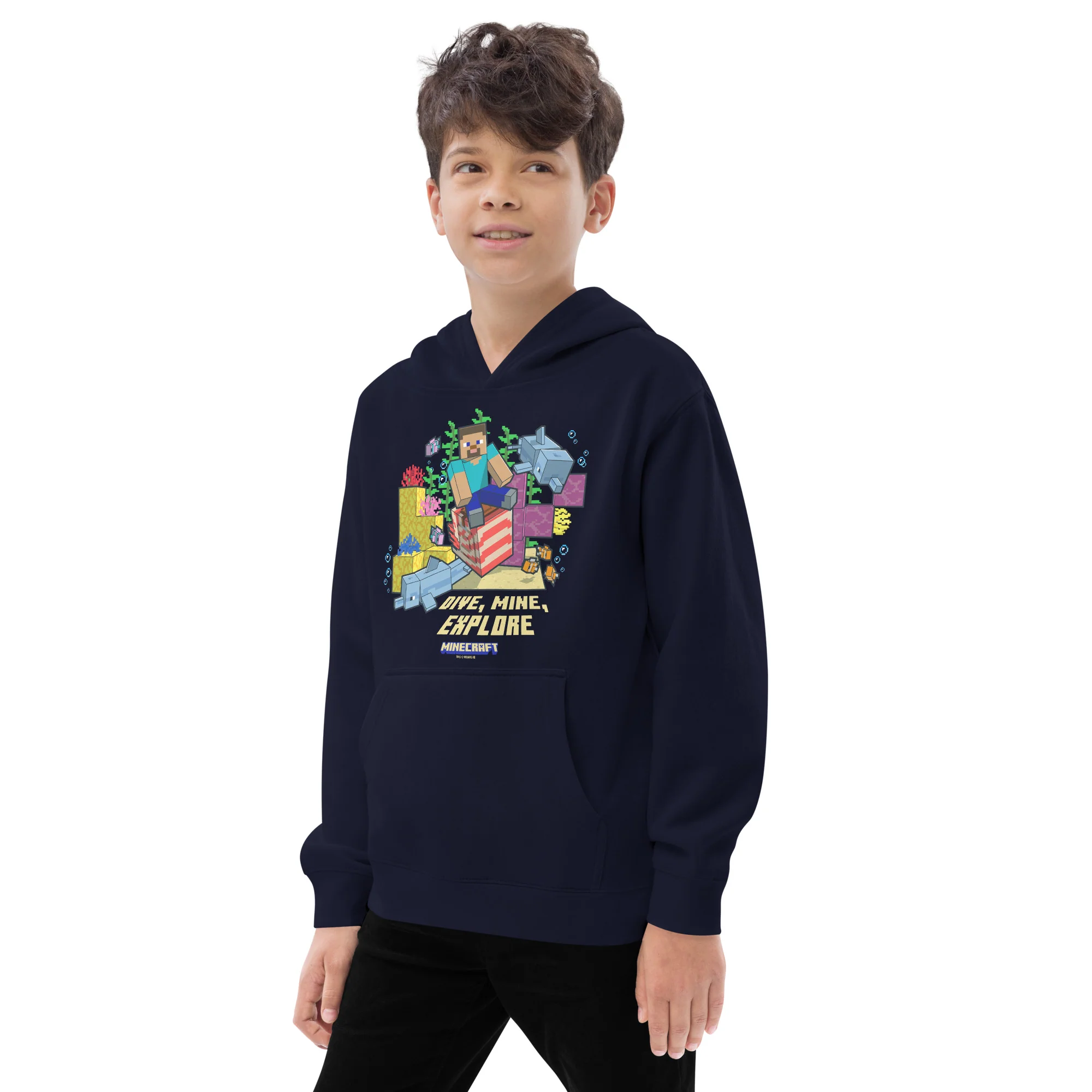 Minecraft Kids Hoodie Dive, Mine, Explore - Image 2