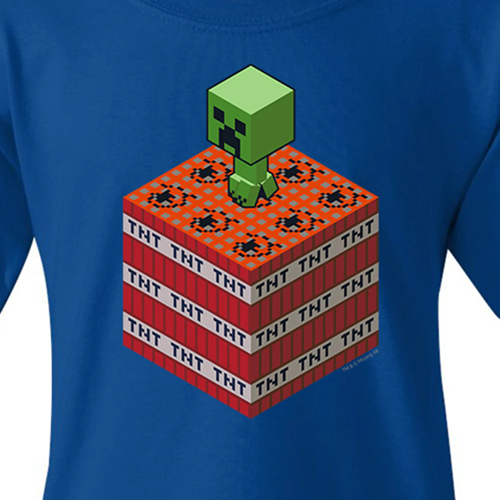 Minecraft TNT and Creeper Kids Short Sleeve T-Shirt - Image 2
