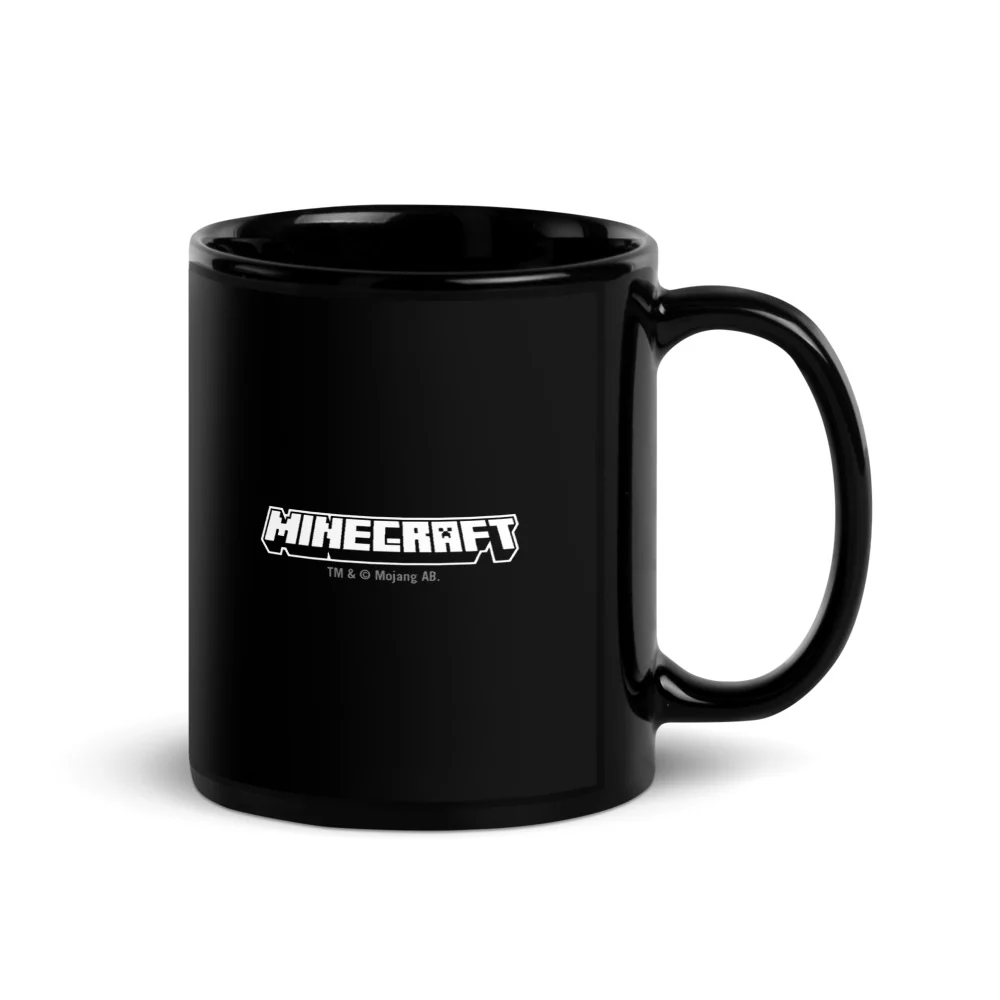 Minecraft Tuned In Creeper Black Glossy Mug - Image 2